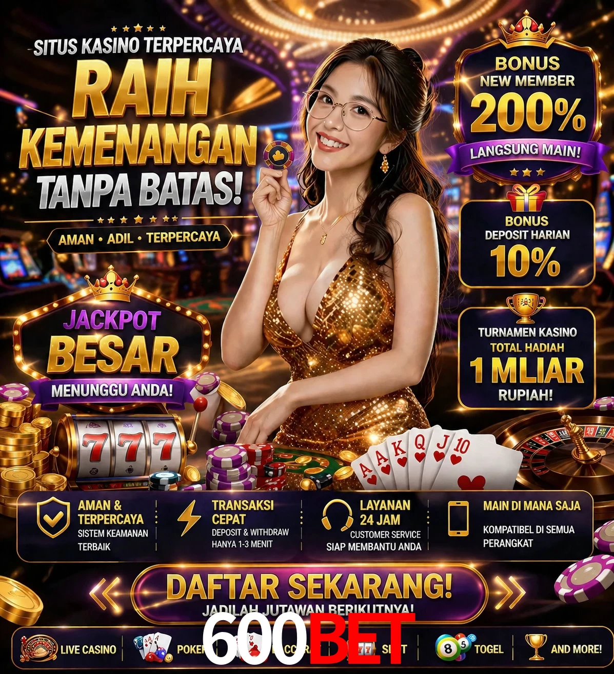 Roleta e blackjack 600Bet